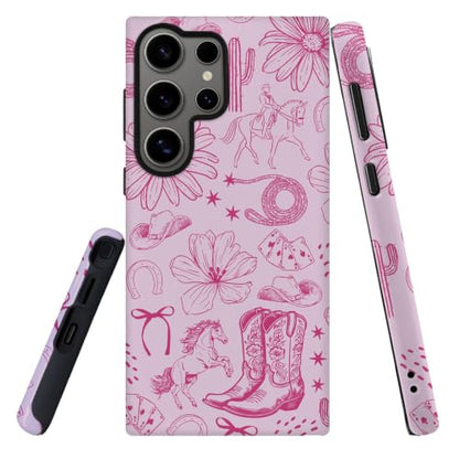 Compatible with Samsung Galaxy S23 Ultra,2-in-1 Frosted Phone Cover Shockproof Case - Aesthetic Western Cowgirl Pink - color: Aesthetic Western Cowgirl Pink, size: Samsung Galaxy S23 Ultra