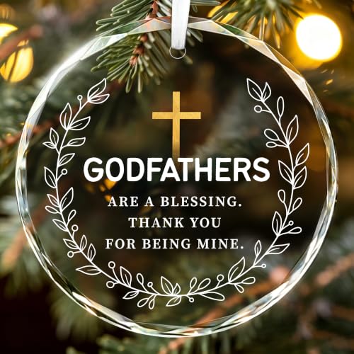 Fatbaby Christmas Ornaments Gifts for Godfathers 2026, Thank You for Being Mine Godfathers Gifts from Godchild,Birthday Fathers Day Baptism Gift - color: Godfathers
