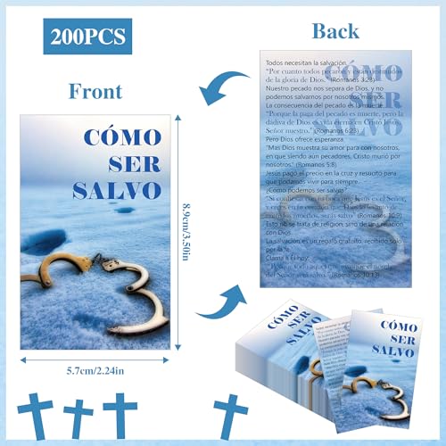 Spanish Gospel Tract Cards, Christian Evangelism Scripture Cards - color: Cómo Ser Salvado