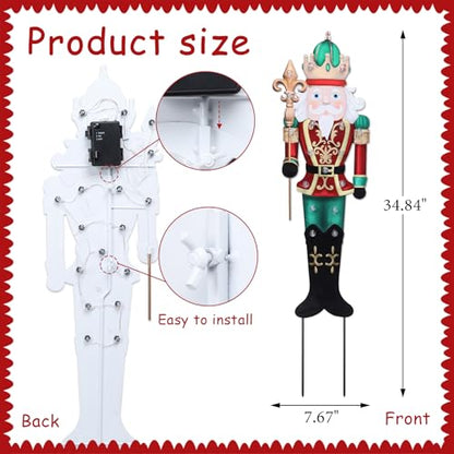 Christmas Yard Sign Decorations Outdoor with LED Lights Christmas Nutcracker Yard Signs with Metal Stakes for Xmas Holiday Party Lawn Sign Garden Decor Xmas Outdoor Yard Signs - style: king