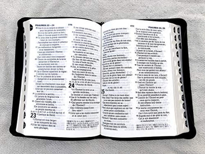French Bible, Large Print, Leather, Zipper, Thumb Index. Segond 1910, fermeture éclair