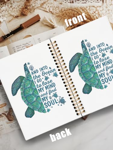 Coastal Ocean Sea Turtle Inspirational Notebook Journal 5.5x8.3 - color: and into the ocean