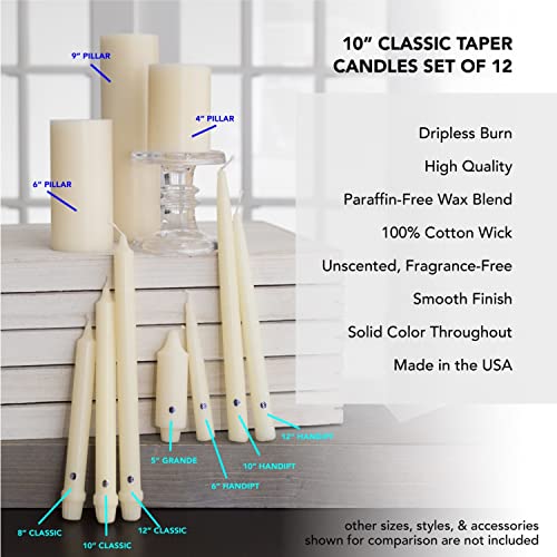 Colonial Candle Unscented Taper Candle, Classic Collection, Limoncello, 10 in, Pack of 12 - Up to 8 Hours Burn - color: Limoncello, size: 10 In, style: Classic