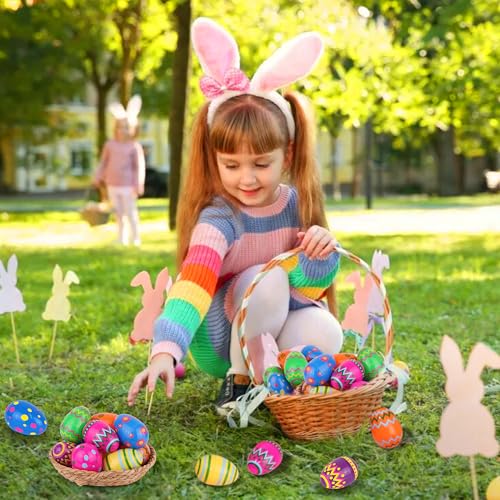 36 PCS 3.1" Plastic Printed Easter Eggs Bulk, Bright Colorful Fillable Empty Easter Eggs Bulks for Egg Hunt, Kids Easter Basket Stuffers Fillers Classroom Prizes Rewards Party Favors for Boys Girls - style: 36 PCS 3.1" Printed Easter Eggs