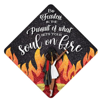 Tassel Toppers Woman Custom Graduation Cap, Graduation Cap Topper & Design - color: Black and Orange