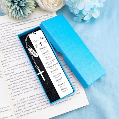 2026 Christian Bookmark for Bible Verse Inspirational Faith Metal Bookmark