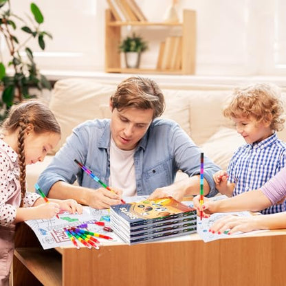 BenLouis 24 Sports Mini Coloring Books with 24 Crayons for Kids Bulk - style: Sports