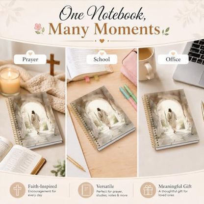 Jesus Christian Notebook, Christian Gifts for Women Men - color: Jesus Resurrection Empty Tomb Notebook