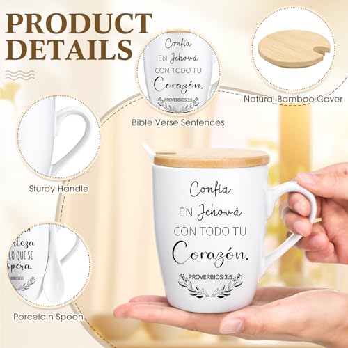 Patelai 6 Set Christian Gift for Women Men Bible Verse Mug, Spanish - style: Spanish