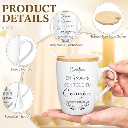 Patelai 6 Set Christian Gift for Women Men Bible Verse Mug, Spanish - style: Spanish