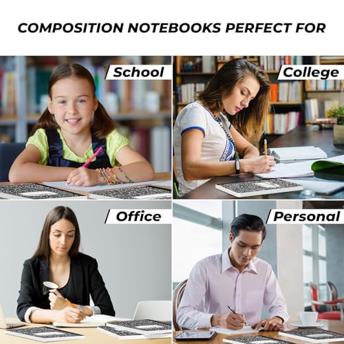 Rosmonde 5000 Pack Composition Notebooks Bulk, Wide Ruled, Black Marble - size: 5000 Pack