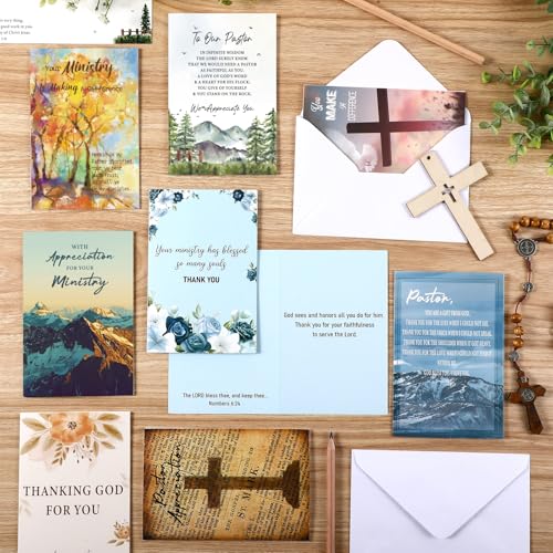 24 Pack Christian Pastor Ministry Appreciation Cards, Ministry - style: Ministry