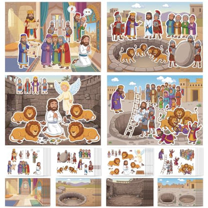 Marspark 24 Set David and Goliath Bible Scence Stickers, 4 Design - style: David and Goliath