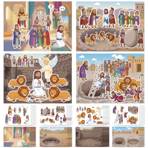 Marspark 24 Set David and Goliath Bible Scence Stickers, 4 Design - style: David and Goliath