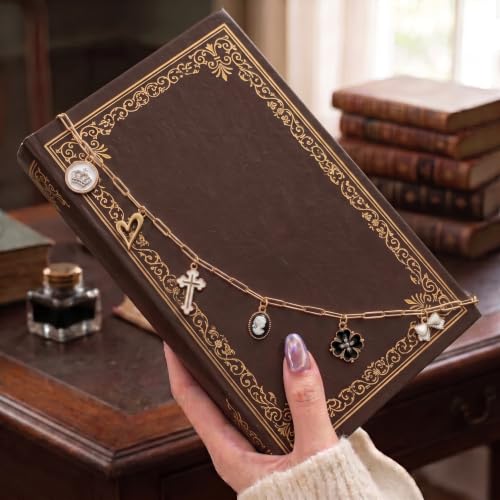Elegant Bible Charm Chain - Christian Cross Accessories Gift Scripture Faith Inspirational Gold Metal Bookmark Jewelry Religious Decor for Study Reading Women Girls Baptism Church Supplies - color: Elegant