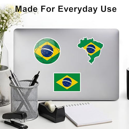[3PCS] Brazil Flag Sticker Country Decal International Travel Collection - color: Brazil Flag