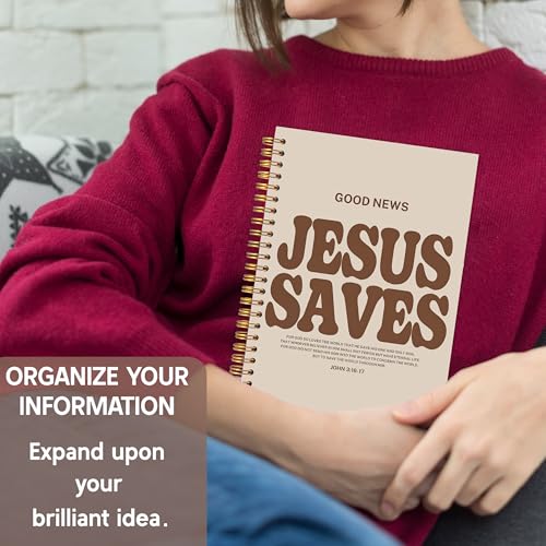 KAOWT Christian Christian Notebooks, Jesus Office Supplies for Desk Women, Prayer Journal for Woman Man, Bible Journaling Notebooks for Office School Supplies, 5.5x8.3 Inch - color: notbook bible-jesus saves