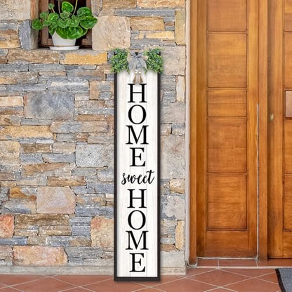 TQianJiang Home Sweet Home Front Porch Sign, 45"X9", Black - color: Home Sweet Home Front Porch Outdoor (Black)