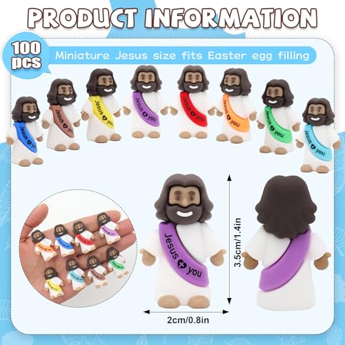 YuDanae 100pcs Brown Mini Jesus Figures, Jesus Loves You Figures for Easter - size: 100pcs
