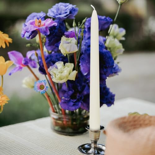 10PCS 12" Ceremonial Ivory Beeswax Taper Candles, Sacred Altar & Wedding - color: White, size: 12“