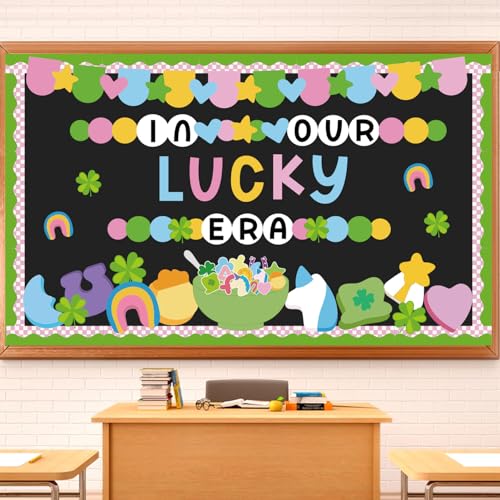 St. Patrick's Day Bulletin Board Decoration Set March Classroom Decor 87Pcs - color: St Patricks