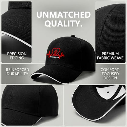 Jesus Baseball Cap for Men and Women Adjustable Christian Trucker Hat Fashion Cross Golf Hat - color: Jesus Saved My Life Love Heart Beat Christian Cross