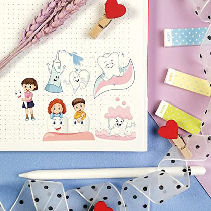 100Pcs Dental Stickers, Dentist for Dental Office, Dentary Office Supplies, Dentary Gifts - color: Dental Stickers