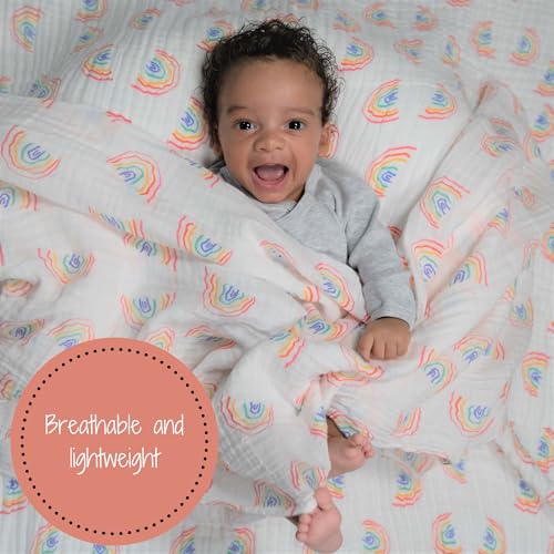 LollyBanks Muslin Swaddle Blanket, 47 x 47 in, Newborn Receiving Blanket - color: Brown, Blue, White, Black, Pink