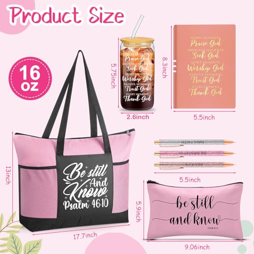 Shinylin 7 Pcs Christian Gift Set for Women Biblical Gifts Women Inspirational Presents Xmas Party Suit - color: Pink