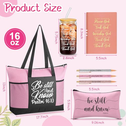 Shinylin 7 Pcs Christian Gift Set for Women Biblical Gifts Women Inspirational Presents Xmas Party Suit - color: Pink