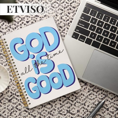 Blue Christian Notebook for Women, God is Good All the Time Bible Journaling, Prayer Journal for Woman, Church Notes Notebook, Scripture Hardcover Spiral Notebooks 5.5x8.3 Inch - color: 03-Bible-Blue