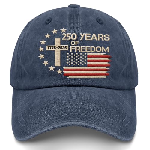 US 250th Anniversary Hat, Patriotic Embroidered Cap, 1776-2026 Freedom Celebration, 250 Years American History Gift Patriots - color: Us 250 Years Freedoms 1776-2026 250th Birthdaynavy Blue1