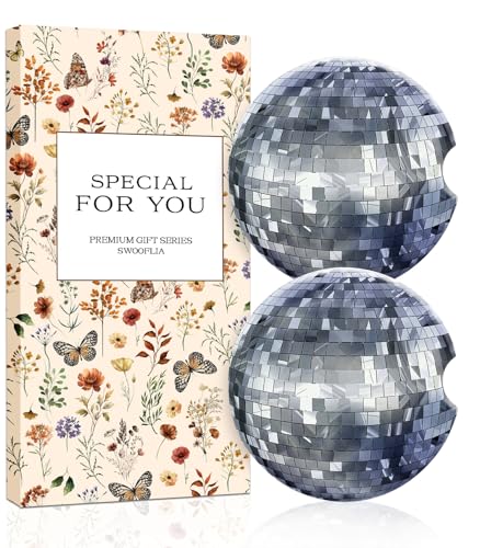 Swooflia 2 Pack Absorbent Ceramic Car Coasters for Women - color: Silver Ball
