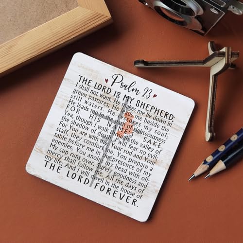 Psalm 23-The Lord is My Shepherd, Christian Quote Wood Plaque, Table & Desk Sign, Bible Verse Gift, Religious Home Decor