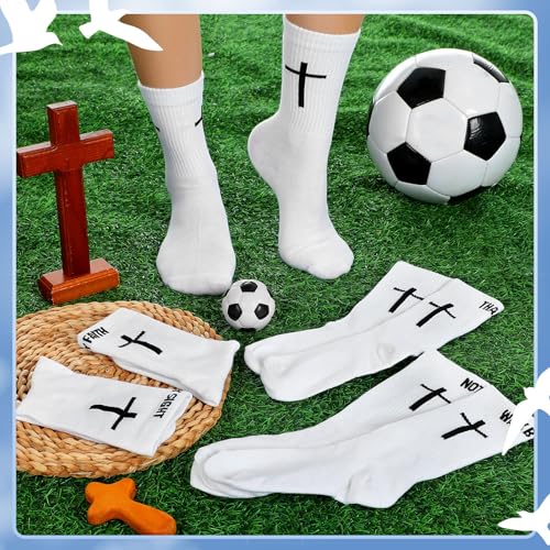 Chicingyou Christian Cross Socks for Men Youth, Us Size 6-12 - color: White