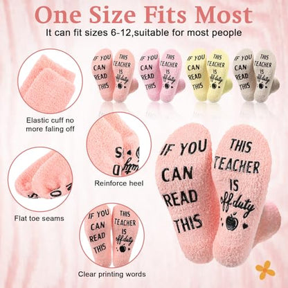 Funnymoom 12 Pcs Teacher Gift Set for Women Flower Theme 16 oz Inspirational Glass Cups with Lids and Straws Brushes Motivational Socks and Thank You Keychains End of Year Graduation Gift for Teacher - style: Flower