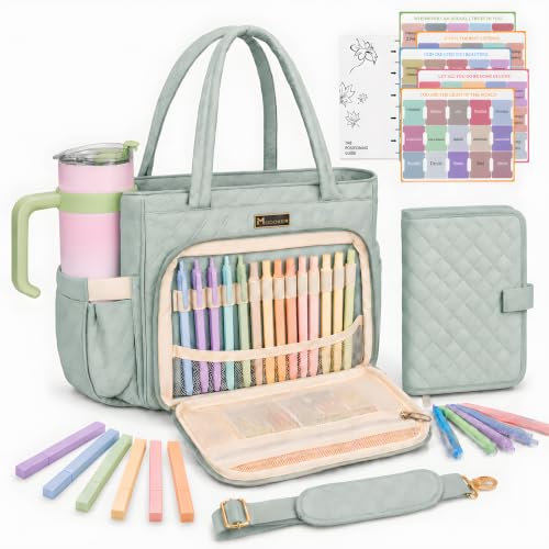 Large Bible Bag with Cover for Women, Quilted Church Tote, Sage Green
