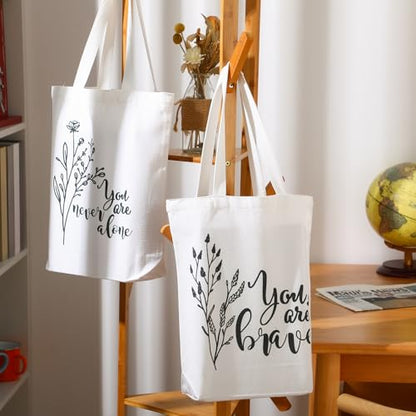 Sieral 10 Pcs Canvas Tote Bags, Floral - style: Floral