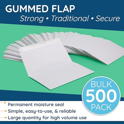 Blue Summit Supplies 500#6 3/4 Remittance Envelopes, Gummed, White