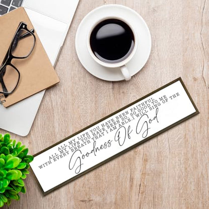 Goodness of God' Wooden Sign, Inspirational Christian Wall or Tabletop Decor, Farmhouse Style Scripture Plaque, Nursery Signs, Bible Verse Sign, Faith & Gratitude Gift, Housewarming Gift