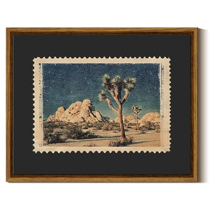 InSimSea Framed Canvas Wall Art, Western Desert Cactus, 10x8 Inch - color: Mail in the Wilderness