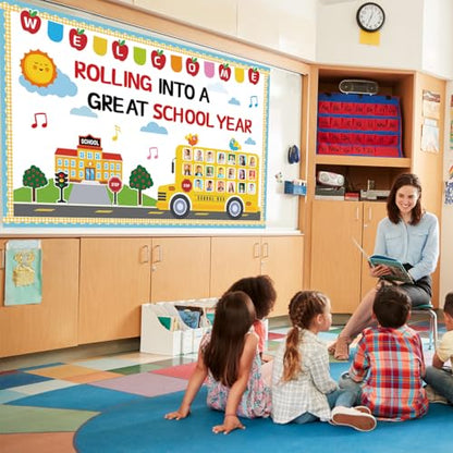 Welcome Back to School Bulletin Board Decorations Set School Bus Cutouts - color: School Bus
