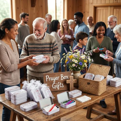24 Sets Prayer Box Bulk Gift with Cards and Pencils, Wildflower - style: Wildflower