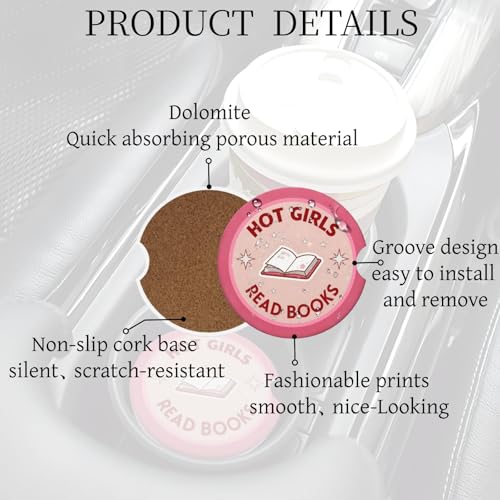 Ceramic Car Cup Coasters 2PCS - Hot Girl - color: Hot Girl