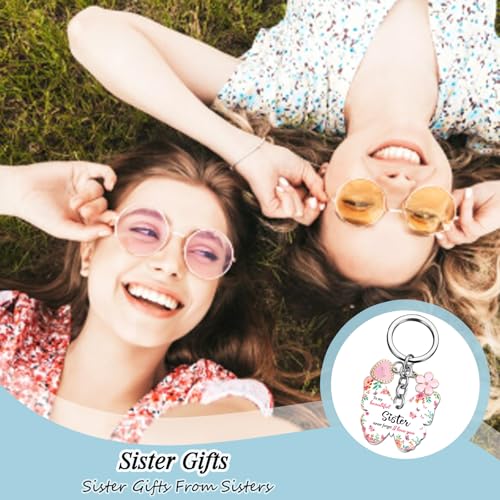 OEHEDOU Butterfly Gifts Keychain For Women Men Family Members Memorial Gift - color: Pink Sister