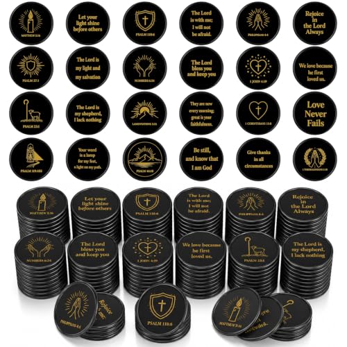 600 Pcs Christian Coins Gift Bulk Religious Bible Verse Coins Sunday School Rewards