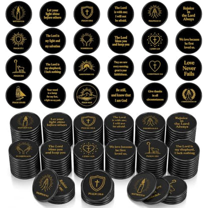 600 Pcs Christian Coins Gift Bulk Religious Bible Verse Coins Sunday School Rewards