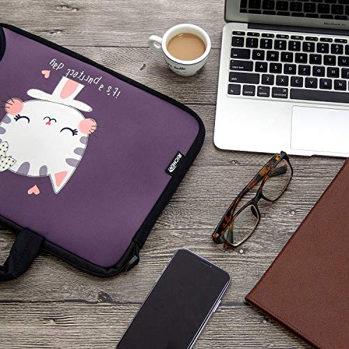 RICHEN 11 11.6 12 12.5 13 inches Case Laptop/Chromebook/Notebook PC Tablet Travel Case Neoprene Handle Sleeve with Shoulder (11-13.3 inch, Cute Cat) - color: Cute Cat, size: 11-13.3 inch