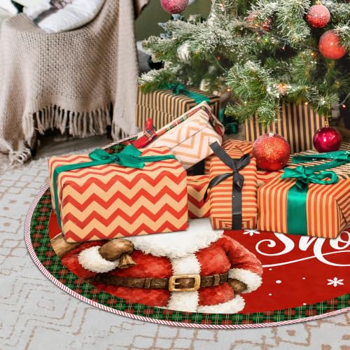 Red Santa Christmas Tree Skirt, Let It Snow Xmas Tree Skirt 518XW-TS - color: Santa-2