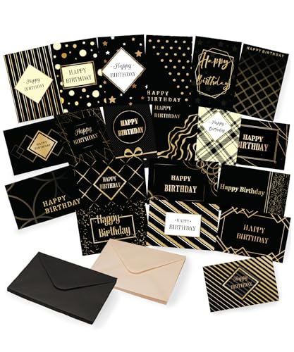 Mr. Pen- Happy Birthday Cards with Envelopes, 20 Pack, 4" x 6" - color: Modern Elegance, size: 20 Pack